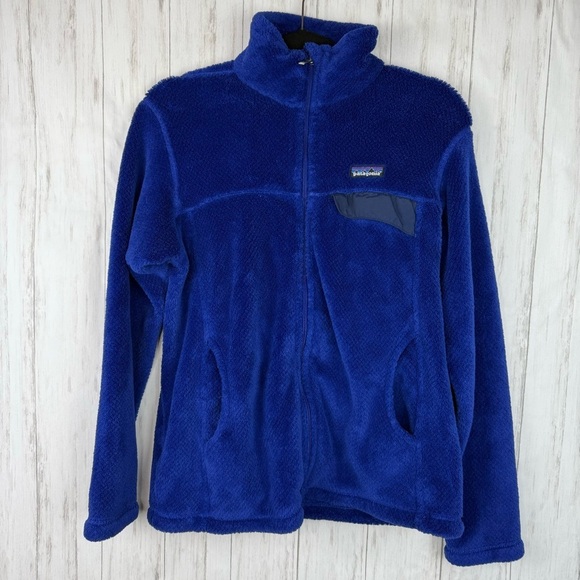 Patagonia blue fuzzy full zip sweatshirt Medium - Picture 1 of 6